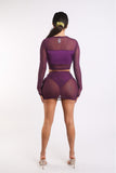 Wanting More Mesh Skirt Set - Purple