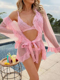 Play Time 3 Piece Lingerie Set -Pink