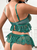 I Got Your Attention 2 Piece Lingerie Set - Green