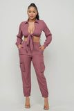 Tied To You Pants Set -Mauve