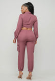 Tied To You Pants Set -Mauve