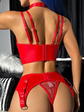 Lets Get Freaky 4 Garter Set - Red