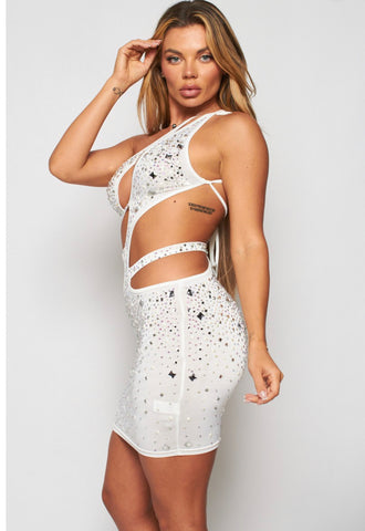 Steal Your Attention Mini Dress - White
