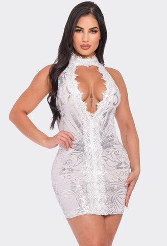 Exclusive Invite Mini Dress - Off White