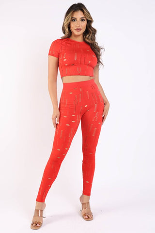 Just All That Legging Set - Red