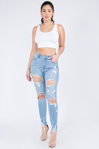 High Waisted Jeans Ripped