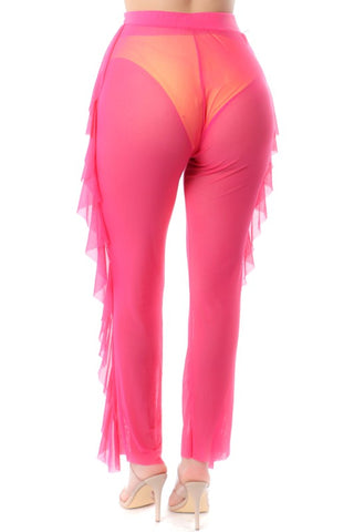 Catch Me In Miami Cover Up Pants - Fuchsia