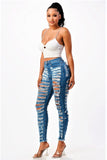 Bad And Boujee High Rise Distressed Jeans - Medium Blue