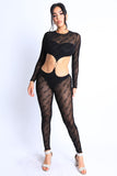 Why Not Mesh O Ring Jumpsuit - Black