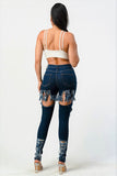 Our Favorite High Rise Distressed Jeans - Dark Blue