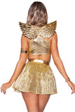 Golden Angel Goddess 4 Piece Costume Set - Gold