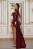 One Last Dance Sequin Maxi Dress - Burgundy