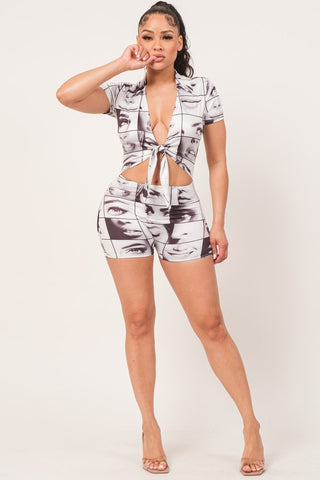 Say It To My Face Romper - Black/White