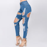 Cut Out Jeans Womens 