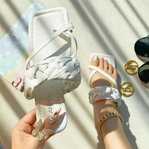 White Flower Sandals Womens